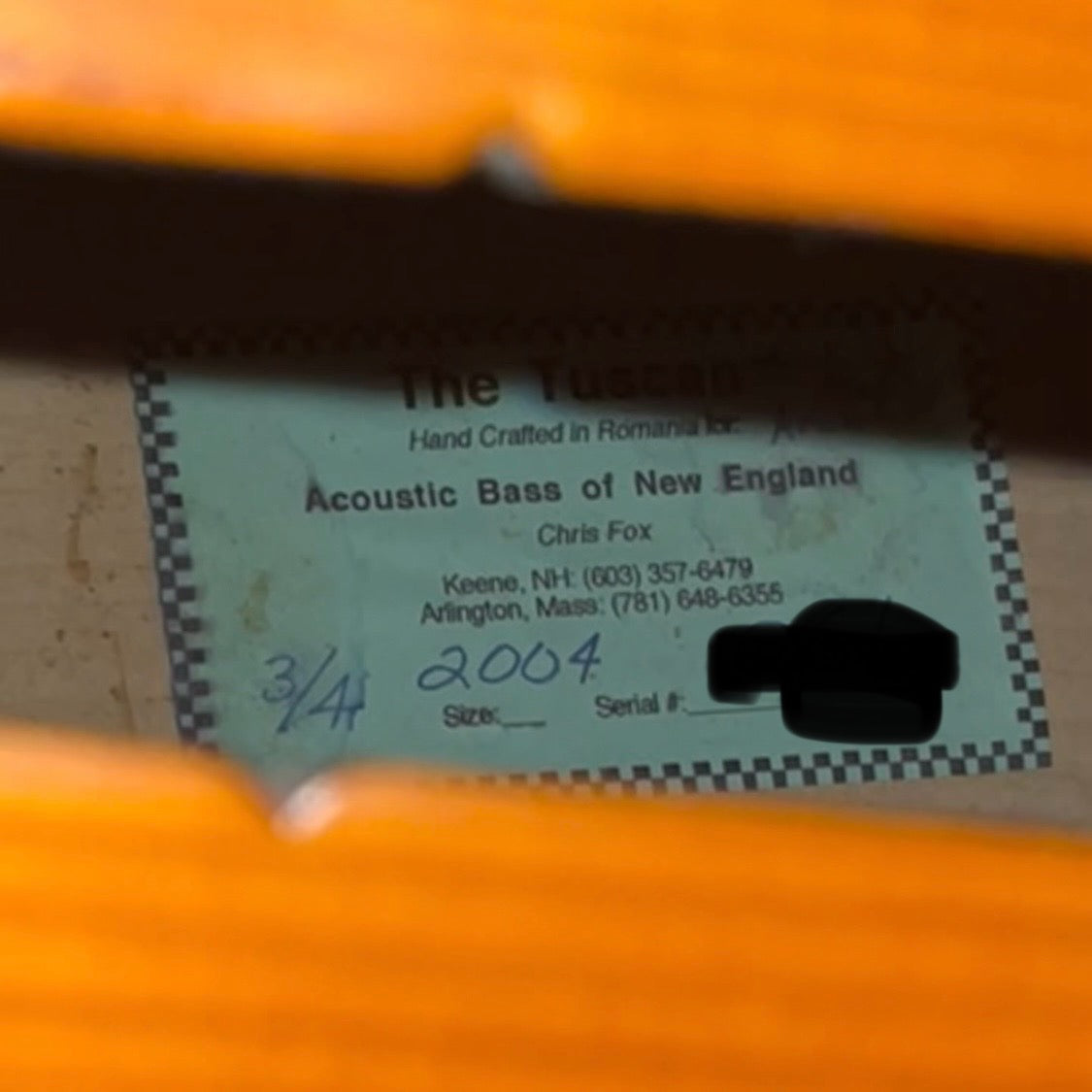 Upright Bass (3/4) The Tuscan