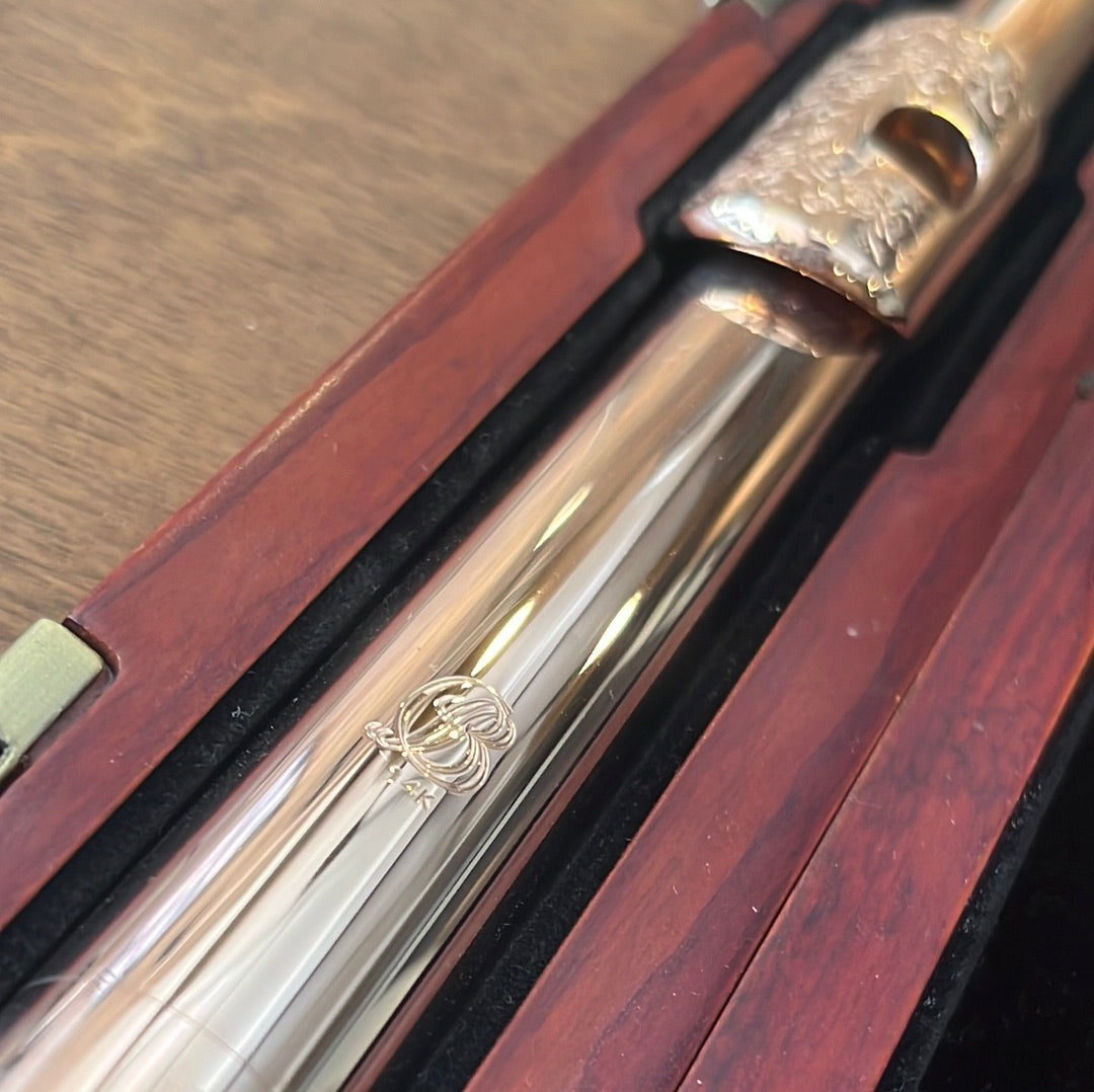 Brannen Brothers Gold Head Joint with Engraved Lip-plate